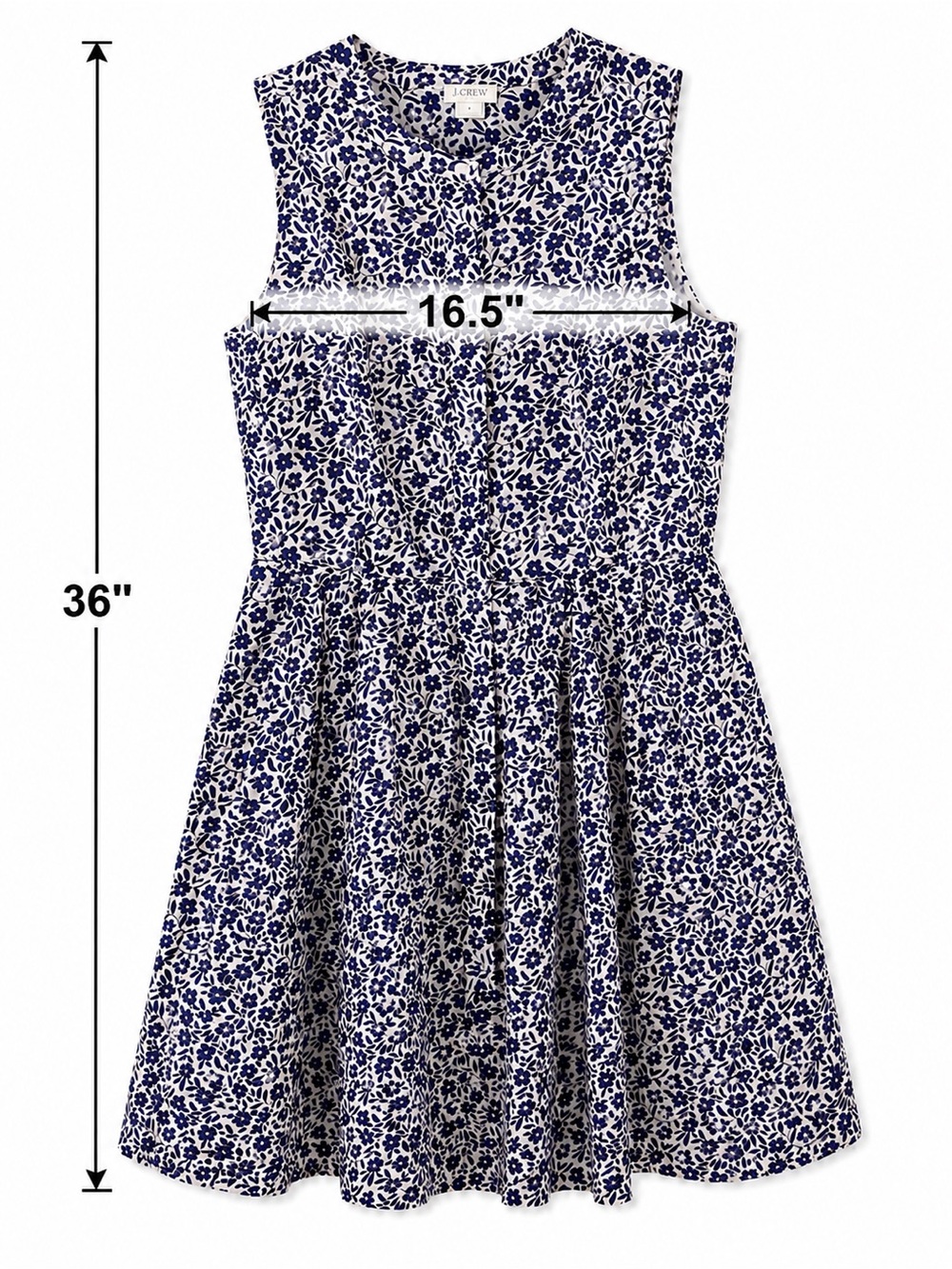J.Crew Floral Sleeveless Fit Flare Dress Women Size 2 Blue White Linen Cotten - Picture 4 of 12